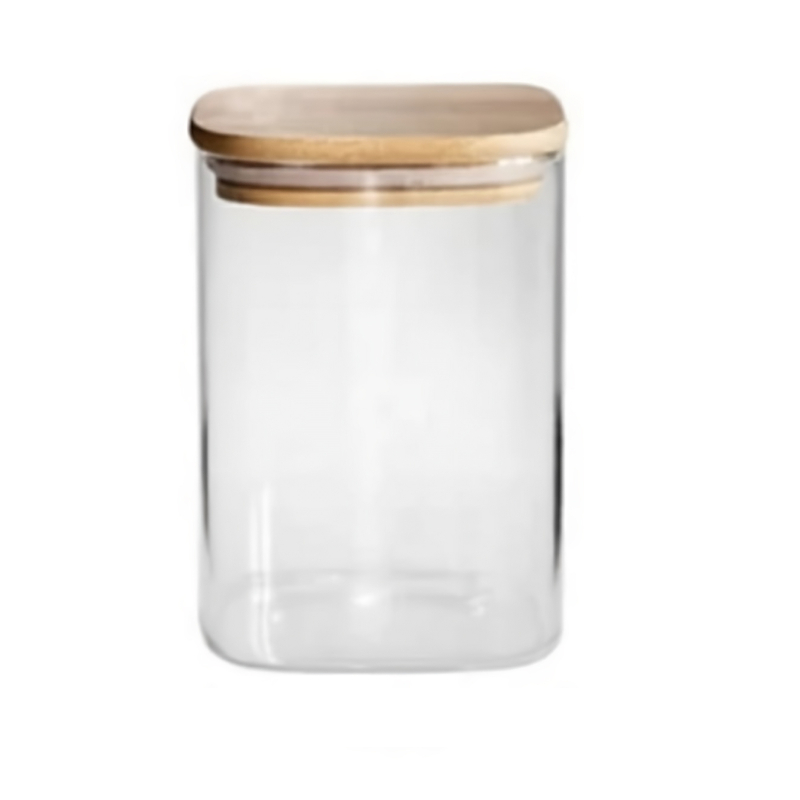 Generic Glass Jar Square With Wooden Lid 10X15Cm – Elegant Storage Container For Kitchen &Amp; Home S1015(1-29) 1 Generic Glass Jar Square With Wooden Lid 10X15Cm – Elegant Storage Container For Kitchen &Amp; Home S1015(1-29)