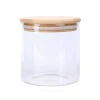 Generic Glass Jar Round with Wooden Lid 10x20cm – Elegant Storage Container for Kitchen & Home R1020(1-6)
