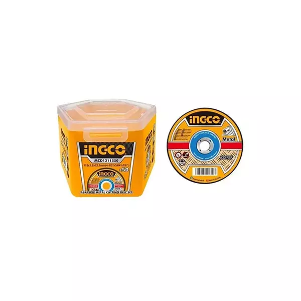 Ingco 50Pcs Abrasive Metal Cutting Disc Set 115X1.2X22.2Mm Mcd1211550 1 Ingco 50Pcs Abrasive Metal Cutting Disc Set 115X1.2X22.2Mm Mcd1211550