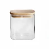 Generic Glass Jar Square with Wooden Lid 10x10cm – Elegant Storage Container for Kitchen & Home S1010(1-38)