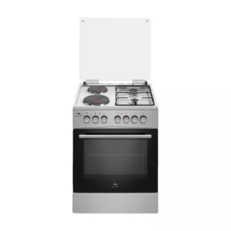 Dolphin Free Standing Cooking Range 60x60, 2 Gas Burners, 2 Electric Hot Plate & Electric Oven, Inox FS06060I-2G2E/E