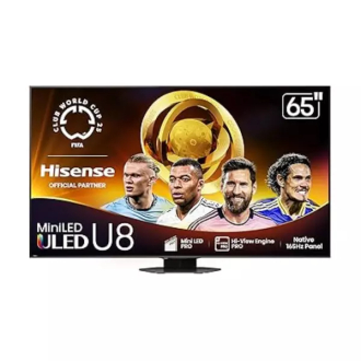 Hisense 65" Class U8 Mini-LED ULED 4K UHD Google Smart TV, QLED,165Hz, HDR10+, Dolby Vision IQ, IMAX Enhanced, 4.1.2 Ch Audio 65U8Q
