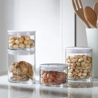 Ocean Norma Glass Jar Soft Blue 385ml 5B23314G0001