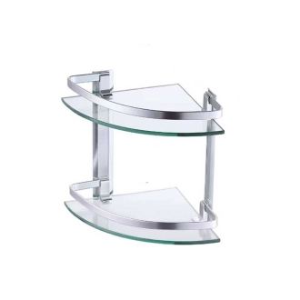 Generic Bathroom Glass Rack Anti Rust Glass Wall Top Mounting Corner Shower Caddy Rack n78632 AZ-23
