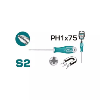 Total Phillips Screw Driver PH1 x 75mm THT26PH1075