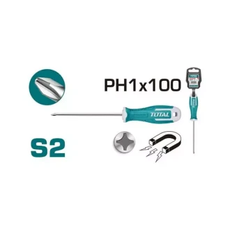 Total Phillips Screw Driver PH1 x 100mm THT26PH1100