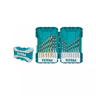 Total Drill Bit Set for Metal Concrete and Wood 16pcs TACSDL11601