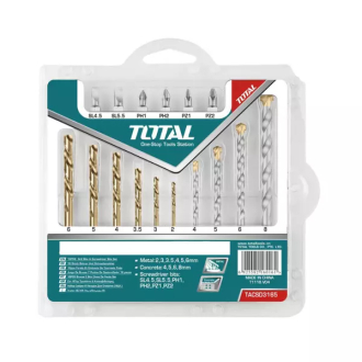 Total Drill Bits & Screwdriver Bits Set Pack of 19 TACSDB1901