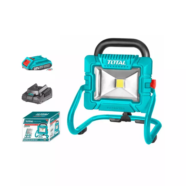 Total Cordless Portable Led Work Lamp 20W With 1Pcs 20V 2.0Ah Battery &Amp; Charger Twli20258 1 Total Cordless Portable Led Work Lamp 20W With 1Pcs 20V 2.0Ah Battery &Amp; Charger Twli20258
