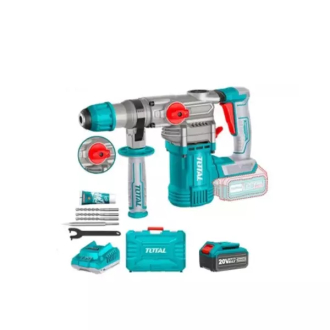 Total Cordless Rotary Hammer Drill 4.5J SDS PLUS Lithium-ion 20V with 3pcs Drill Bits, 4.0Ah Battery, Charger, Chisel, Grease Tube TRHLI202882