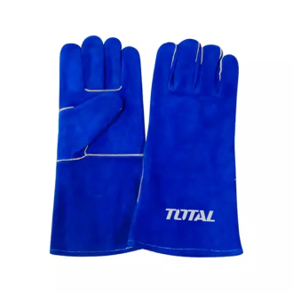 Total Welding Leather Gloves 14" with Kevlar Fire Line Sewing, Back to Cloth Edge, Royal Blue TSP15014