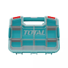 Total Empty Tool Box Plastic Organizer 37 x 29.6 x 6.5cm with Built in Carry Handle and Latch for Easy Transport, Removable Dividers TPBX1151