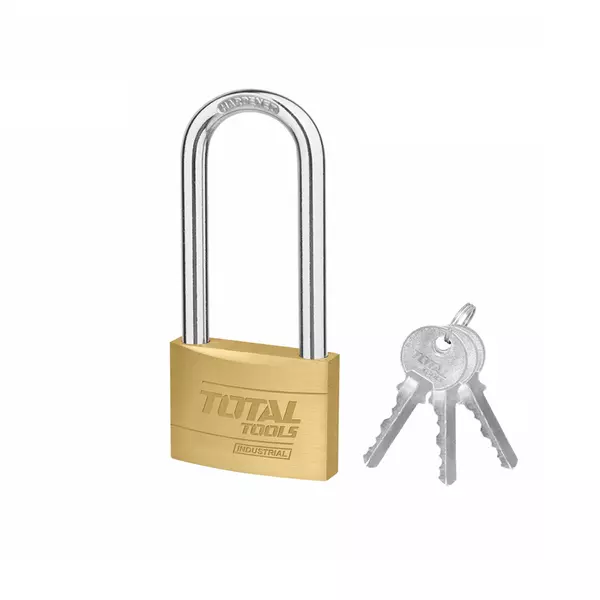Total Brass Padlock Heavy Duty Long Shackle 30Mm, Solid Brass Cylinder With Pins, 3Pcs Brass Keys Tlk32302L 1 Total Brass Padlock Heavy Duty Long Shackle 30Mm, Solid Brass Cylinder With Pins, 3Pcs Brass Keys Tlk32302L