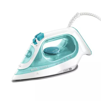Braun Steam Iron 2350W Texstyle 3 Non-Stick Soleplate 270ML Light Qucik Self-Clean Rapid Heat 12730010-SI3041GR