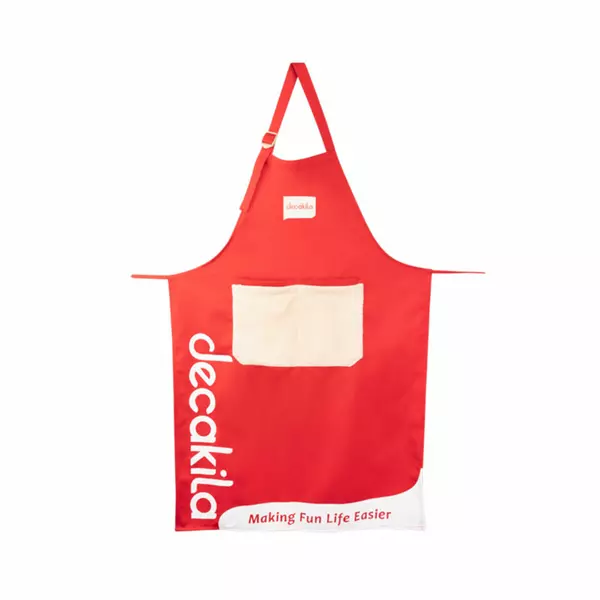 Decakila Apron Adjustable Buckle Design With Two Spacious Devided Pockets Gca008R Cover With Absorbent Hand Towel Large Size Coverage Provides Protection Against Kitchen Grease 1 Decakila Apron Adjustable Buckle Design With Two Spacious Devided Pockets Gca008R Cover With Absorbent Hand Towel Large Size Coverage Provides Protection Against Kitchen Grease