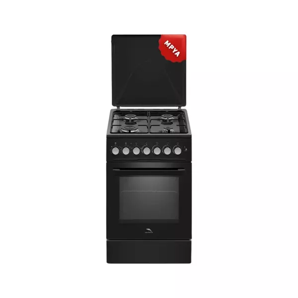 Dolphin Free Standing Cooking Range 50X50, 4 Gas Burners, Electric Oven, Black Fs05050B-4G/E 1 Dolphin Free Standing Cooking Range 50X50, 4 Gas Burners, Electric Oven, Black Fs05050B-4G/E
