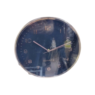 Generic High Quality Fashionable/Elegant Simple Design Medium Size Battery Operated Round Shaped Analog Silent Quartz Wall Clock Black/Bronze N78626