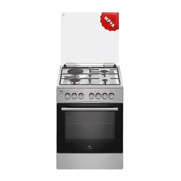 Dolphin Free Standing Cooking Range 60X60, 3 Gas Burners, 1 Electric Hot Plate &Amp; Electric Oven, Inox Fs06060I-3G1E/E 1 Dolphin Free Standing Cooking Range 60X60, 3 Gas Burners, 1 Electric Hot Plate &Amp; Electric Oven, Inox Fs06060I-3G1E/E