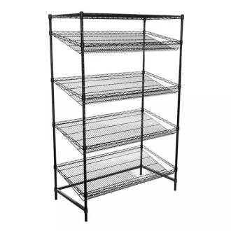Generic Commercial Food Selling Wire Rack 5 Tier Black