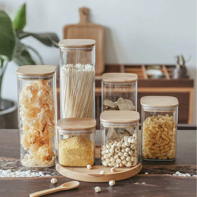 Generic Glass Jar Square With Wooden Lid 10X10Cm – Elegant Storage Container For Kitchen &Amp; Home S1010(1-38) 5 Generic Glass Jar Square With Wooden Lid 10X10Cm – Elegant Storage Container For Kitchen &Amp; Home S1010(1-38)