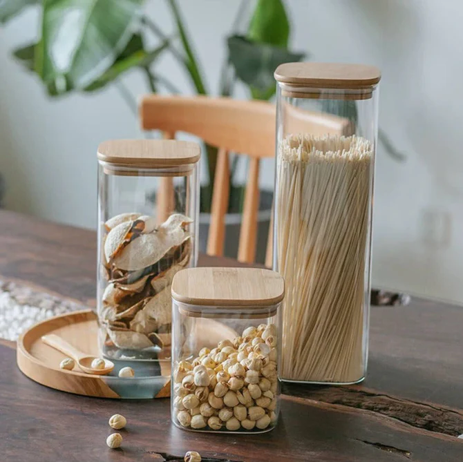 Generic Glass Jar Square With Wooden Lid 10X10Cm – Elegant Storage Container For Kitchen &Amp; Home S1010(1-38) 6 Generic Glass Jar Square With Wooden Lid 10X10Cm – Elegant Storage Container For Kitchen &Amp; Home S1010(1-38)