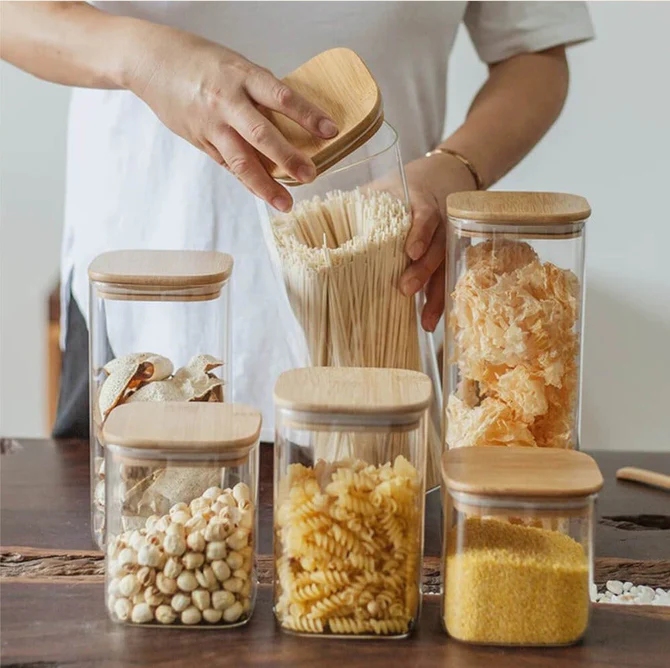 Generic Glass Jar Square With Wooden Lid 10X10Cm – Elegant Storage Container For Kitchen &Amp; Home S1010(1-38) 3 Generic Glass Jar Square With Wooden Lid 10X10Cm – Elegant Storage Container For Kitchen &Amp; Home S1010(1-38)
