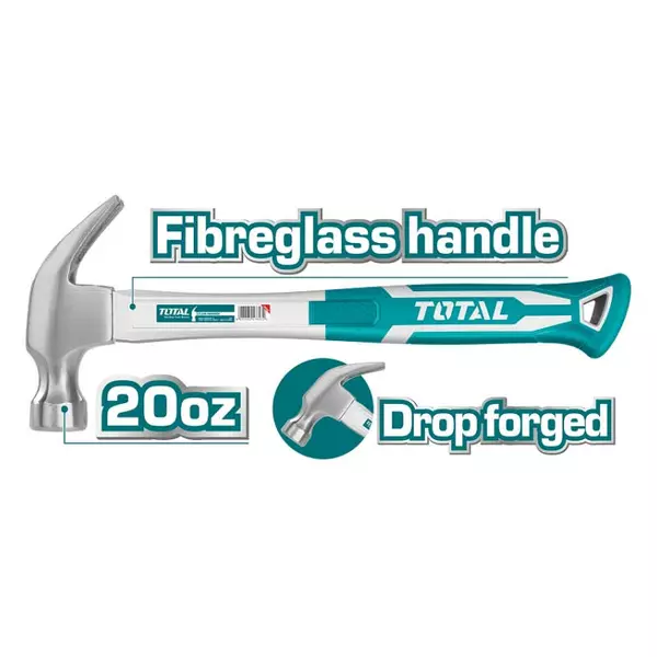 Total Claw Hammer 560G Fiberglass Handle Tht73206 1 Total Claw Hammer 560G Fiberglass Handle Tht73206