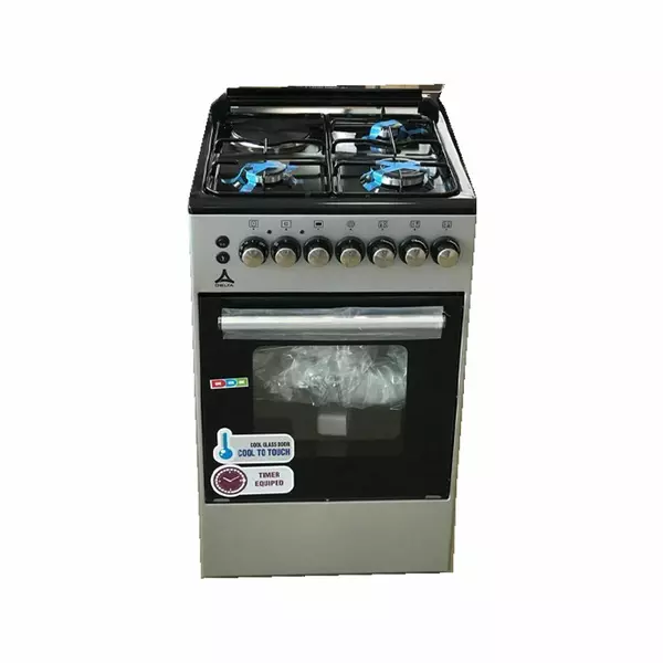 Delta Cooker 50X55Cm Electric Oven 3 Gas 1 Electric Silver Dgc-5031 1 Delta Cooker 50X55Cm Electric Oven 3 Gas 1 Electric Silver Dgc-5031