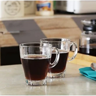 Ocean Mug 6pcs Caffe Americano 355ml – Elegant Glass Mugs for Coffee, Tea & Hot Beverages 3P0244006G0003