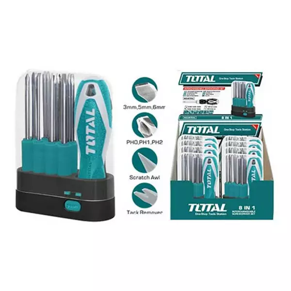 Total Interchangeable Screwdriver Set 9Pcs Tht250906 1 Total Interchangeable Screwdriver Set 9Pcs Tht250906