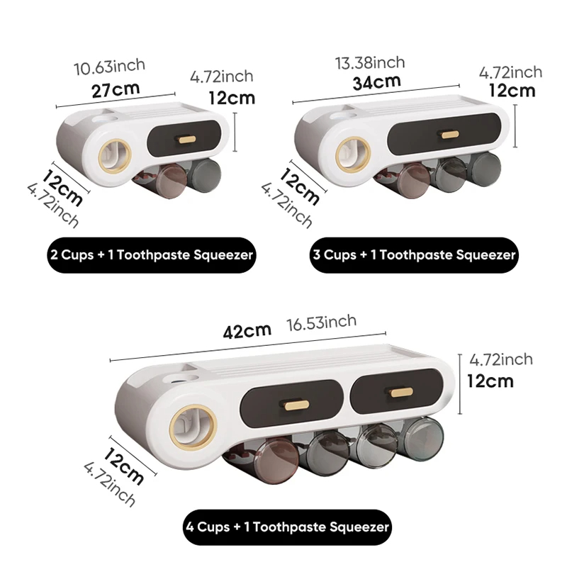 Generic Toothbrush Holder Set Toothbrush Storage Rack Automatic Toothpaste Squeezer Dispenser All-In-One Bathroom Accessories 6 Generic Toothbrush Holder Set Toothbrush Storage Rack Automatic Toothpaste Squeezer Dispenser All-In-One Bathroom Accessories