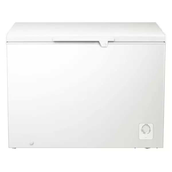 Hisense Chest Freezer 297L Multimode Function, Energy Saving, Spring-Load Hinges, Defrost Drain, Handle, Aluminum, Super Freezer, Lock, White H395Cf 1 Hisense Chest Freezer 297L Multimode Function, Energy Saving, Spring-Load Hinges, Defrost Drain, Handle, Aluminum, Super Freezer, Lock, White H395Cf