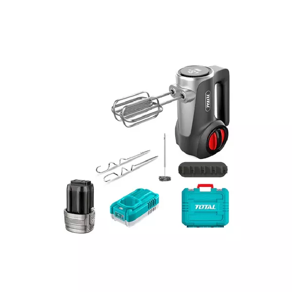 Total Cordless Hand Mixer 125W Dc 16V Lithium-Ion With 7 Speed Control, Led Display, Eject Button Tmk023K 1 Total Cordless Hand Mixer 125W Dc 16V Lithium-Ion With 7 Speed Control, Led Display, Eject Button Tmk023K