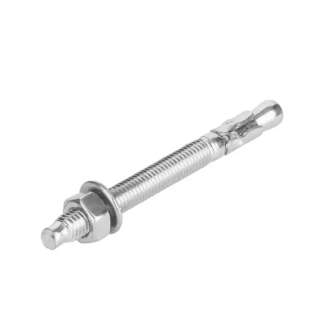 Total Galvanized Wedge Anchor 1/2"x5" Carbon Steel, Zinc Plated Finish THWWA2151 (Pack of 40pcs)