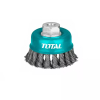 Total Wire Cup Brush with Nut 100mm Twisted Hard Silver TAC32041